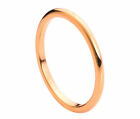 Gold Plated Domed Wedding Band Ring 2mm Thin Woman Tungsten Carbide Rose