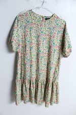 Boohoo Womens Floral Tiered Hem Mini Sun Dress - Size 10 (k84)
