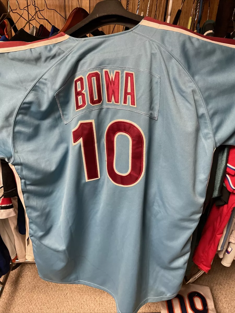 LARRY BOWA PHILADELPHIA PHILLIES Powder Blue Jersey #10 Cooperstown XXXXL