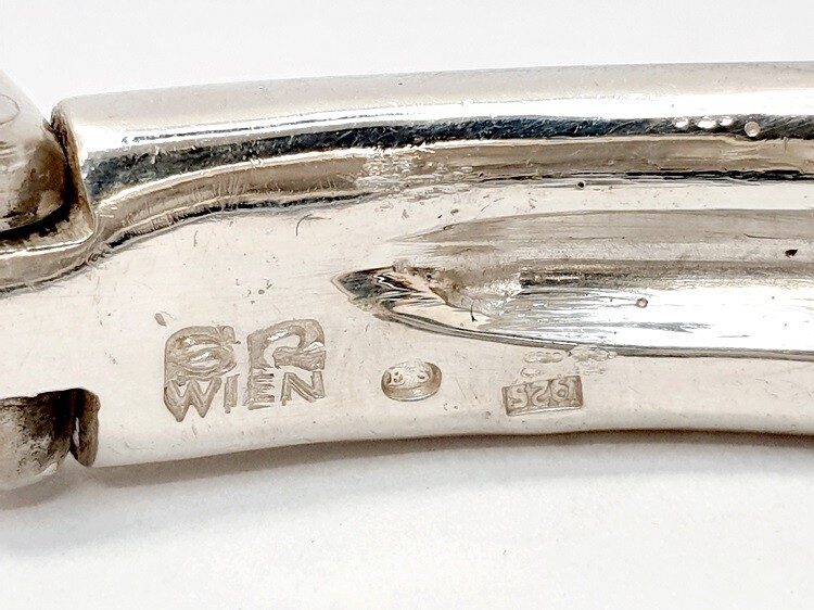 SR Wine Solid Sterling Silver 925 Hinged Bangle H… - image 4