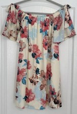 Peach Love California Dress Women’s Size Small Ivory with Floral Print Mini