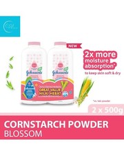 2x Johnson's Baby Powder Classic Cornstarch Blossom TALC 500g