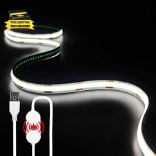 COB LED Strip Lights 5V LED Strip Light 6000K Cold White USB LED Light Strip 3.2