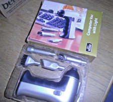 Computer vacuum with light. Desktop or Laptop Cordless Batteries not included