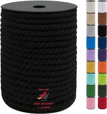 Cord&oacute;n de macram&eacute; de 8 mm, hilo de macram&eacute; de algod&oacute;n natural de 131 pies, 3 heb