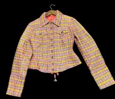 Vtg Christian Lacroix Bazar Jacket Women’s Size 34 Pink Silk Embroidery Corset