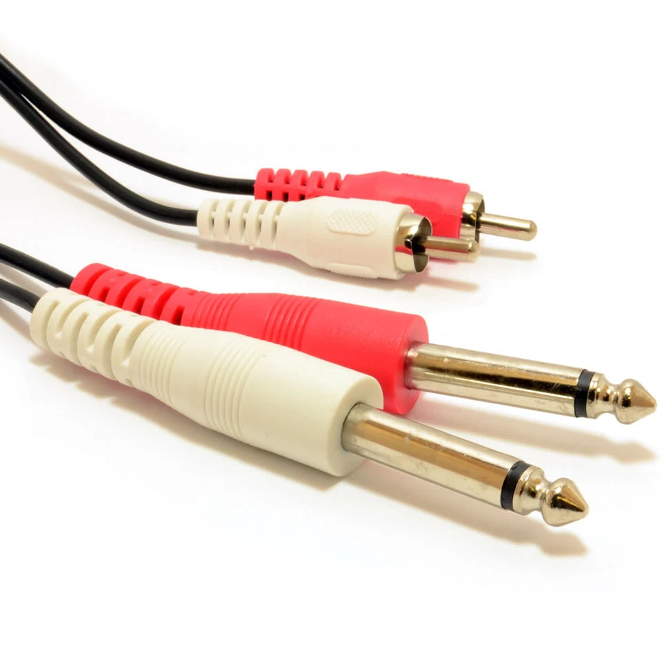 0.5m 6.35mm 0.6cm Mono Jack Prises Pour Rca Phono Ofc Audio Câble [006685] - Photo 2/4