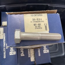 (20/pack) Rockford Hex Head Cap Screw Stainless Steel 3/4-10 X 4" 2801-328-p
