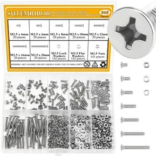 565 Pieces M2.5 Machine Screws Nuts Washers Set M2.5 X 4/6/8/10/12/16/20mm Phill