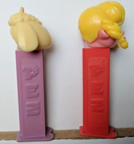 vintage pez dispenser lot of 2 little blonde girl lambchop