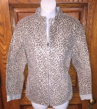 CHICO'S Gorgeous REVERSIBLE Animal Leopard Print to Gray LEATHER JACKET Sz 0 S 