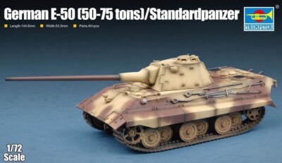 Trumpeter 07123 German E-50 (50-75 tons) Standardpanzer in 1:72 Bausatz Neu OVP