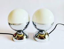 🔴 set 2 lampade light ball space age in acciaio e vetro