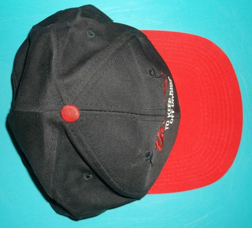 DARE TO KEEP KIDS OFF DRUGS VINTAGE BASEBALL CAP ADULT RED BLACK EDUCATIONAL - Picture 5 of 7