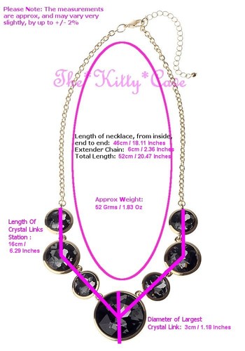 Stunning Quality Bezel Set Chic 'Rocks' Cut Glass Crystal Stone Catwalk Necklace - Picture 3 of 5