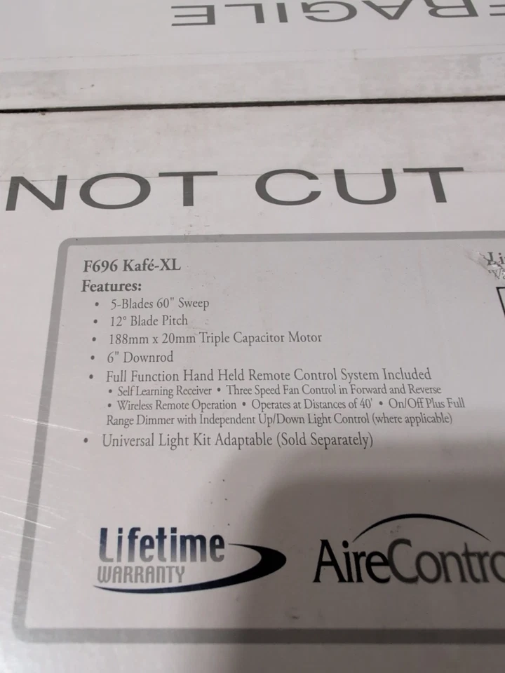 MinkaAire Kafe-XL 5-Blade 60 Energy Star Indoor Ceiling Fan w/ Remote - Image 4 of 4