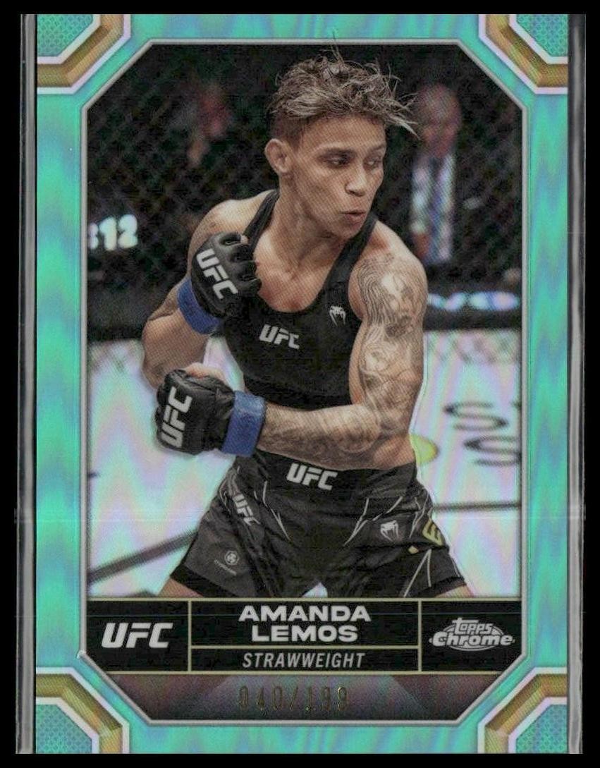 2024 Topps Chrome UFC #14 Amanda Lemos Aqua Refractor #/199