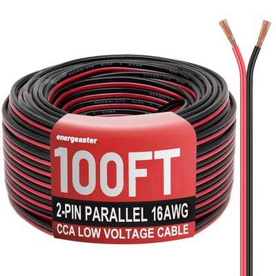 16 Gauge Wire, 16AWG Automotive Electrical Wire 100FT 2 Conductor Red Black 12V/