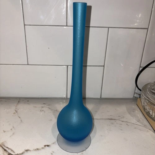 Vintage Murano Carlo Moretti 'Satinato' Pencil Neck Art Glass Vase C1960's