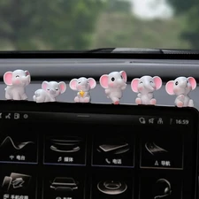 Mini Elephant Figurines Cute Car Dashboard Accessories, 6 Pcs Decor... 