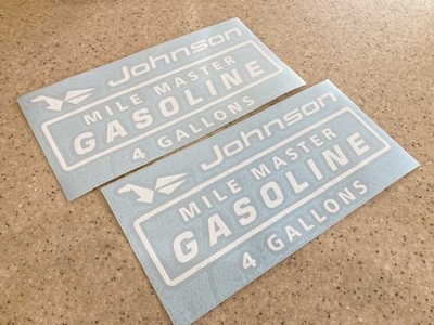 Johnson Vintage Mile Master Tank 4-Gal Decal 2-PAK FREE SHIP + FREE Fish Decal!
