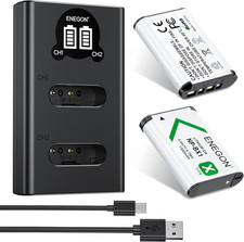 NP-BX1 Kit Batteria (1300Mah Pacco Da 2) E Caricatore LCD Compatibile Con Sony N