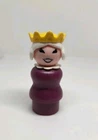 Exc Vintage Fisher Price little people wood purple QUEEN for Castle
