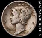 1936-S Silver Mercury Dime - Scarce  Better Date  No Reserve  #L4710
