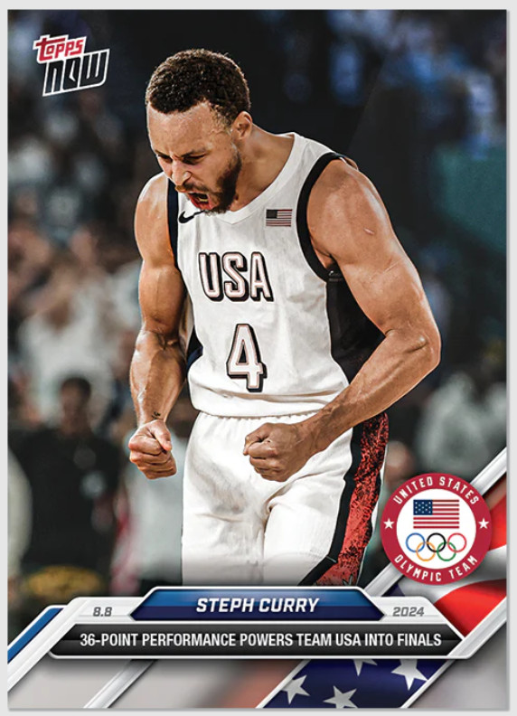 Steph Curry 2024 Topps NOW Olympics Team USA # 22 36-Point Performance