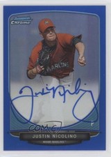2013 Bowman Chrome Prospects Blue Refractor 79/150 Justin Nicolino Auto 1e5