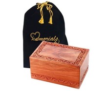 Memorials4u Solid Rosewood Cremation Urn with Hand-Carved Real Tree Design fo...