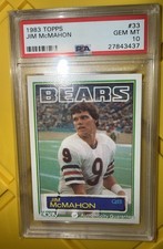 1983 Topps Jim Mcmahon RC Rookie #33 GEM MINT FLAWLESS LOW POP PSA 10 🏈🔥