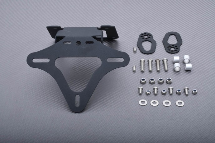 Support plaque YAMAHA YZF-R3 2025 en acier noir épuré pour moto sportive