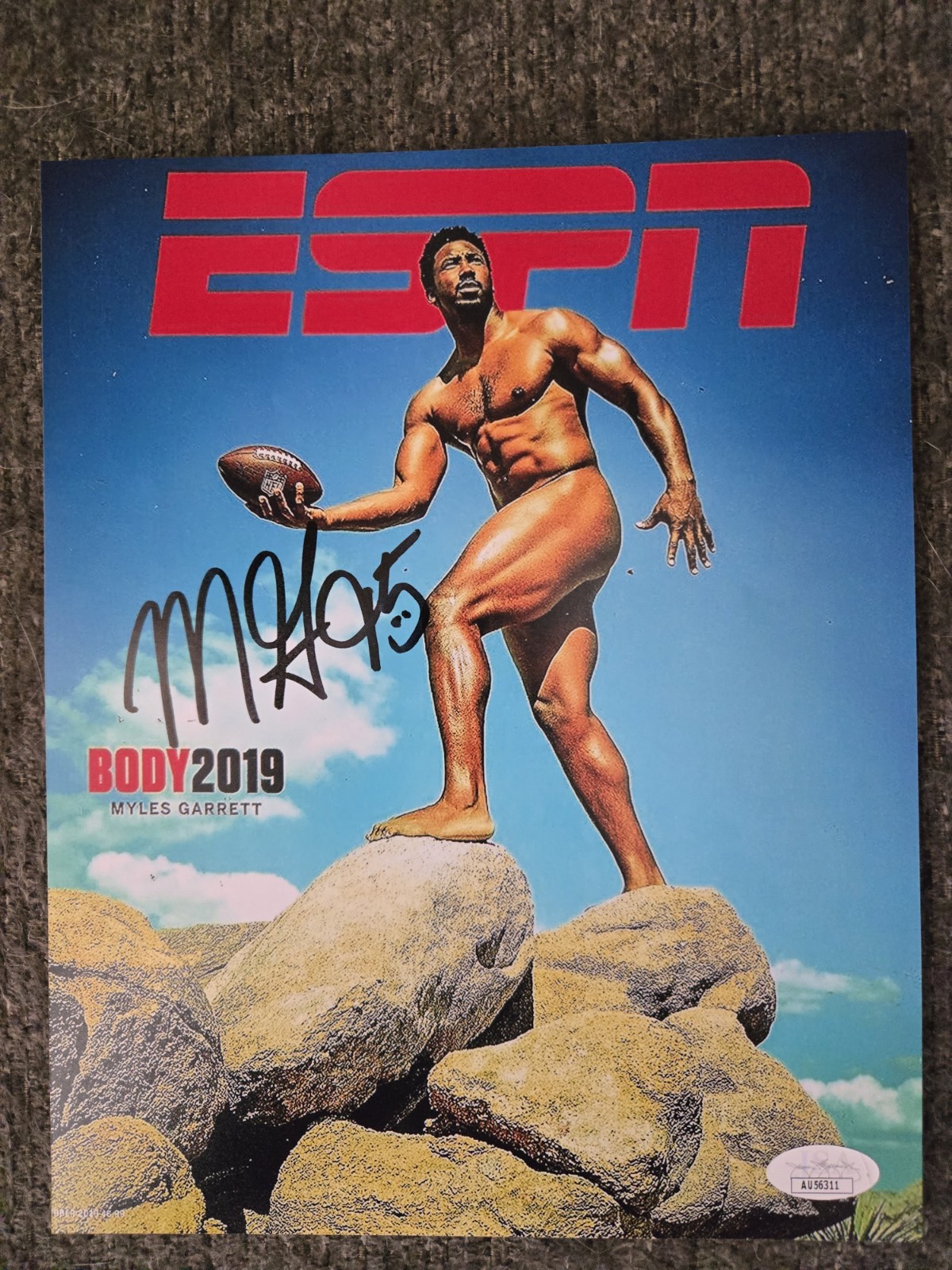 Myles Garrett Signed 8x10 JSA COA ESPN Body Issue Cover Cleveland Browns 