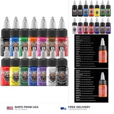 Hawink Tattoo Ink Set 1/2 oz 15ml Tattoo Supply 14 Colors Pigment Kit TI203...