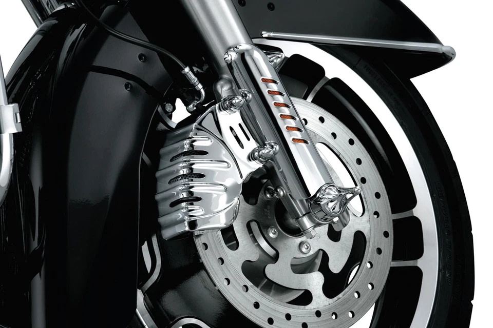 For Harley-Davidson Road King 08-21 Front Chrome Brake Brembo Caliper Covers Foto 4 de 4