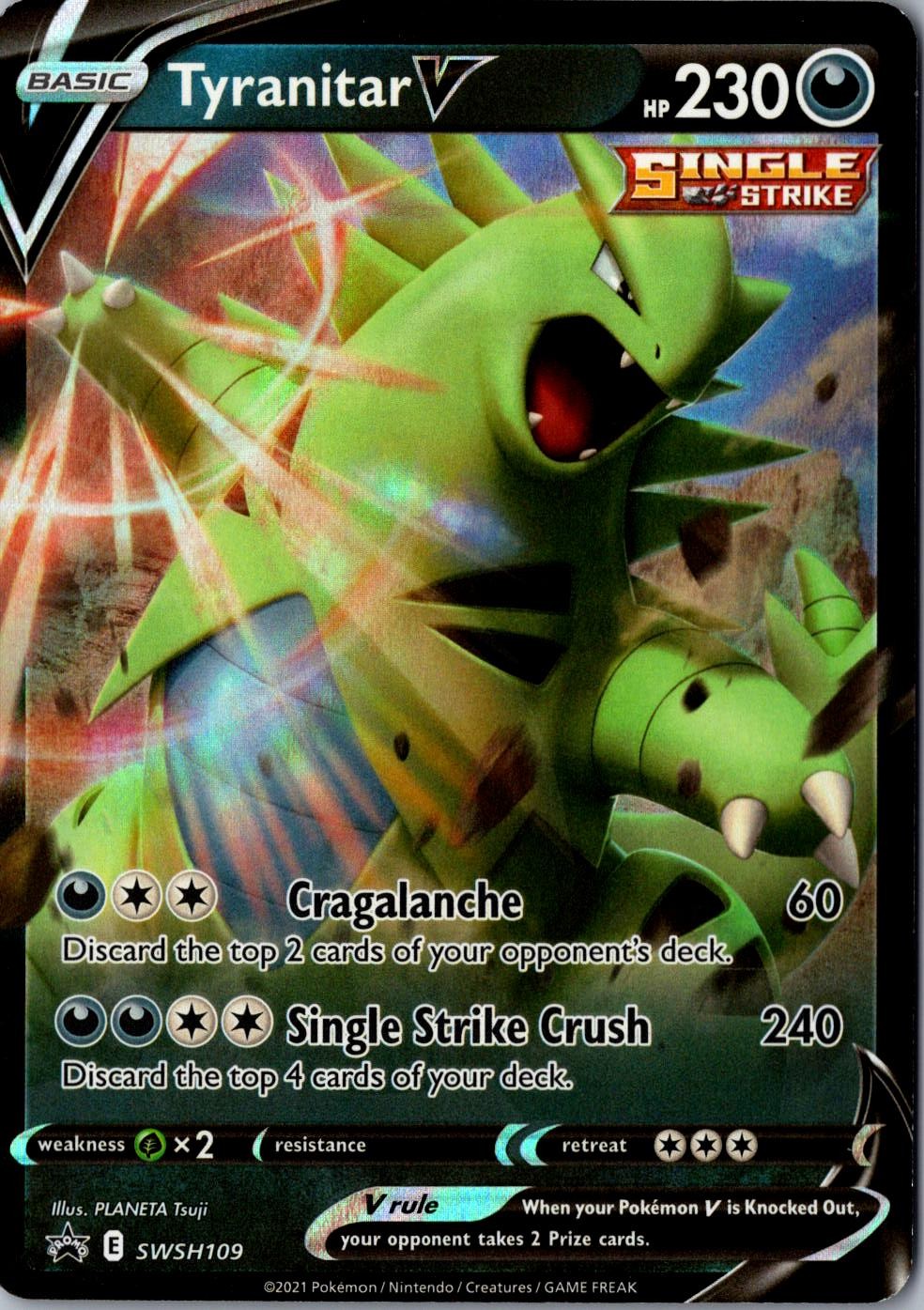 Tyranitar V Holo SWSH109 Promo SWSH: Sword & Shield Promo Cards LP Pokemon