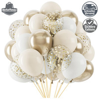 Luftballons Beige Gold 68 StüCk Konfetti Ballons Hochzeit Geburtstag Deko