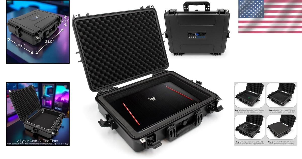 Ultimate Protection Waterproof Hard Case for 15.6-17.3