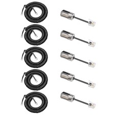 5 Pack Phone Cord Detangler - Black, 360 Swivel