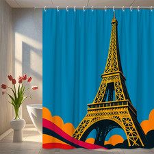 Eiffel Tower Shower Curtain - Colorful Paris Decor