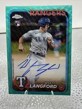 2024 Topps Chrome Wyatt Langford RC Aqua Wave Auto 001/199 #RA-WL