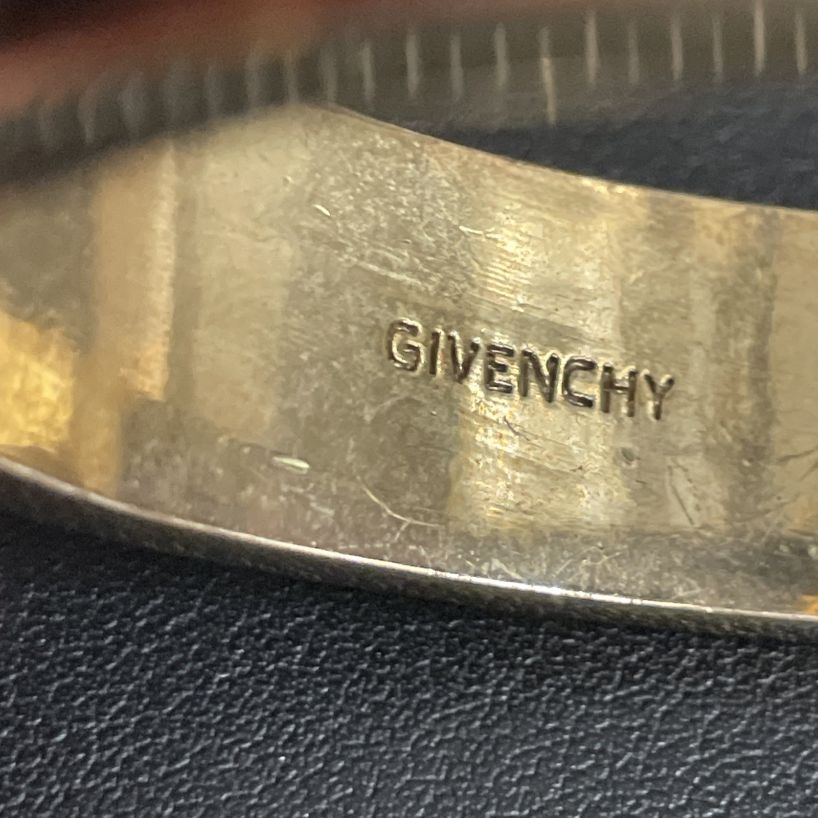 GIVENCHY Hinged Bangle Designer Elegant Black Ena… - image 2