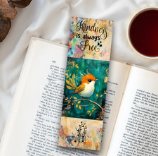 Cute Bird Bookmark - 6x2 Laminated Inspirational Quote, Gift For Book Readers