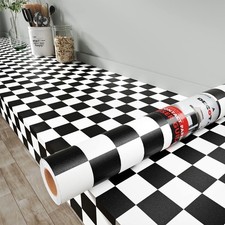Decotalk 200"x12" Checkered Wallpaper Peel and Stick 12" x 200", Checkerboard