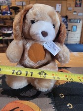 Vintage Russ Berrie Plush Puppy Dog K-10 Tan Brown Stuffed Animal