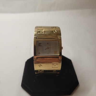 Ted Lapidus Uhr Gold Vintage - läuft - neue Batterie