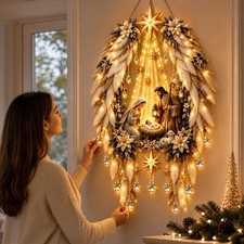 Angel Blessing Wall Light Starglow Cascading Christmas Glowing Stars Angel Light — image 8