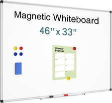 Magnetic Dry Erase Whiteboard - 46 X 33 Inch White Board - 4 X 3 Large Wall-Moun