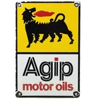 VINTAGE AGIP MOTOR OIL PORCELAIN DEALERSHIP SIGN LAMBORGHINI GAS ENZO LOTUS